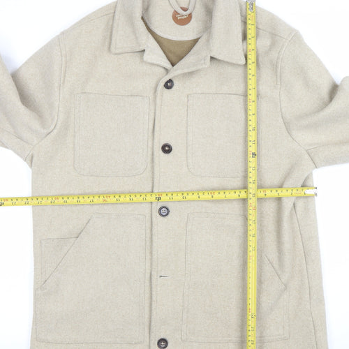 Common People Women Beige Wool Blend XL Casual Button Jacket