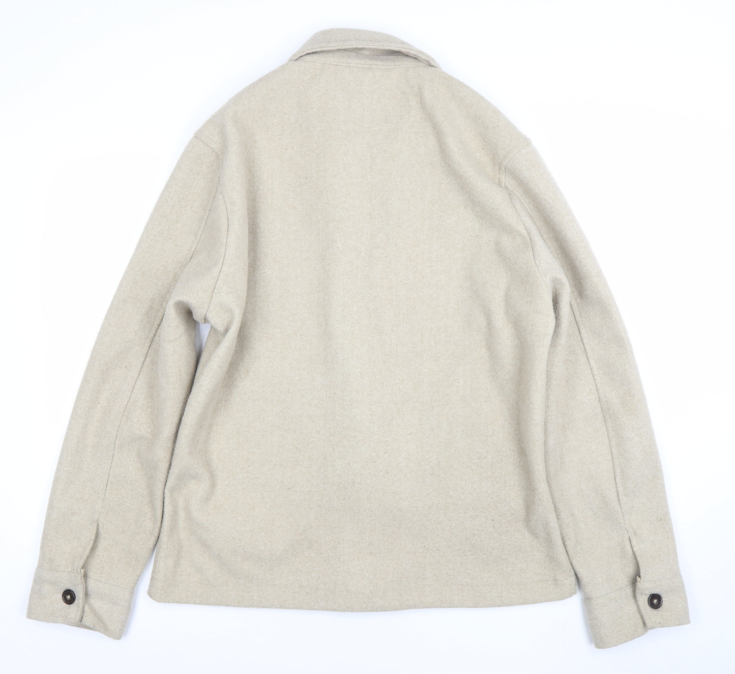 Common People Women Beige Wool Blend XL Casual Button Jacket
