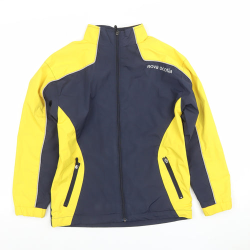 Canada Sportswear Boys Blue Yellow Full Zip Lined Jacket M
