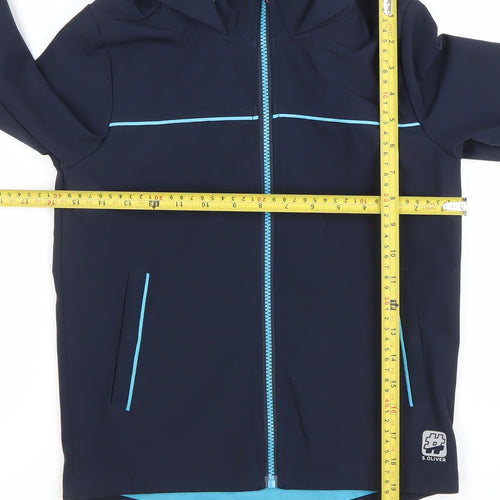 s.Oliver Boys Blue Hooded Soft Shell Jacket 8 Years Lined Water Resistant