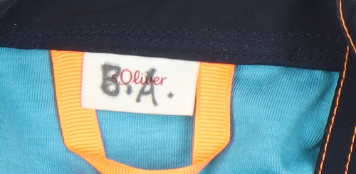 s.Oliver Boys Blue Hooded Soft Shell Jacket 8 Years Lined Water Resistant
