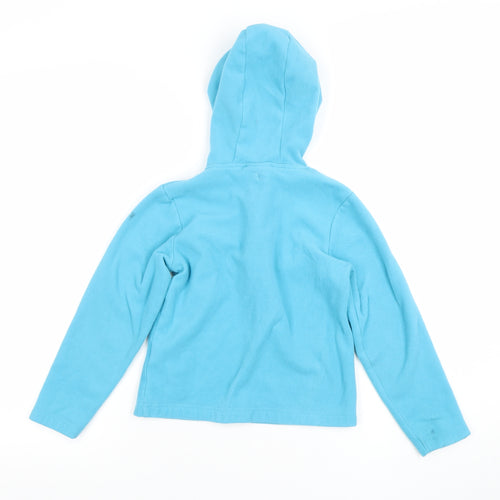 Mountain Warehouse Boys Blue Fleece 7-8 Years 1/2 Zip Hooded Pullover