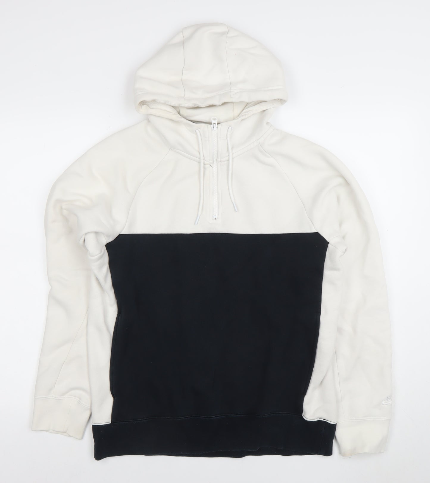 Nike SB Men's White Small Half Zip Hooded Fleece Hoodie