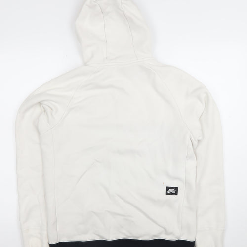 Nike SB Men's White Small Half Zip Hooded Fleece Hoodie