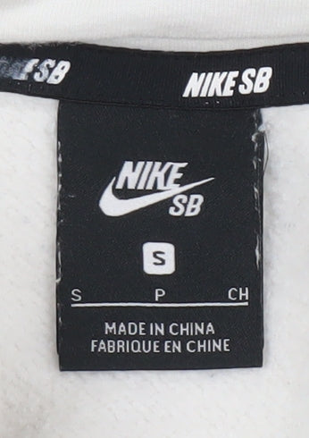 Nike SB Men's White Small Half Zip Hooded Fleece Hoodie