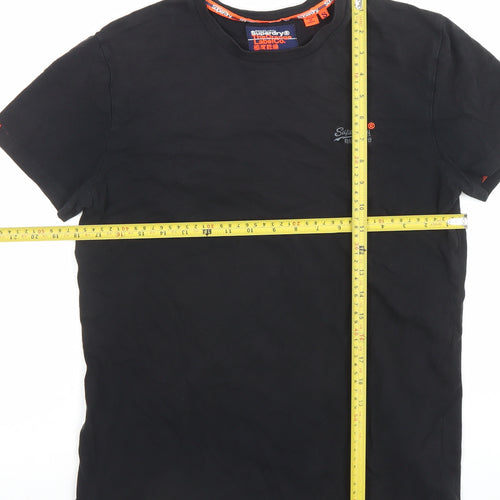 Superdry Men's Black Orange Label Crew Neck Slim Fit T-Shirt Size S