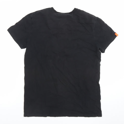 Superdry Men's Black Orange Label Crew Neck Slim Fit T-Shirt Size S