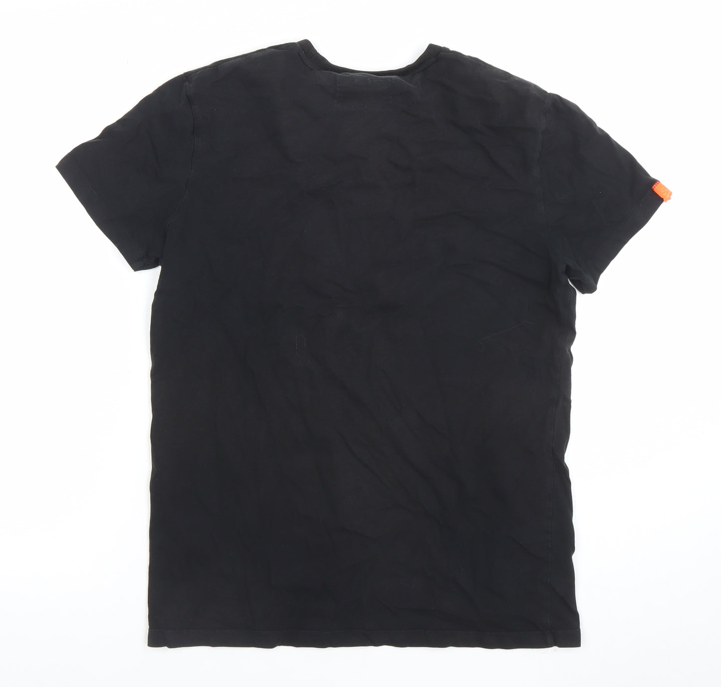 Superdry Men's Black Orange Label Crew Neck Slim Fit T-Shirt Size S