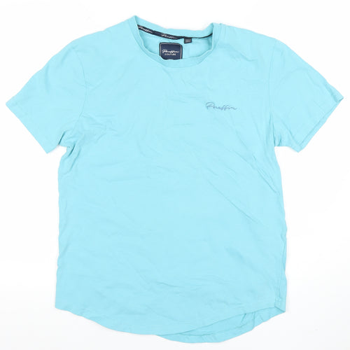 Paraffin Couture Men's Blue Medium Crew Neck Cotton T-Shirt