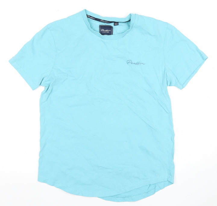 Paraffin Couture Men's Blue Medium Crew Neck Cotton T-Shirt