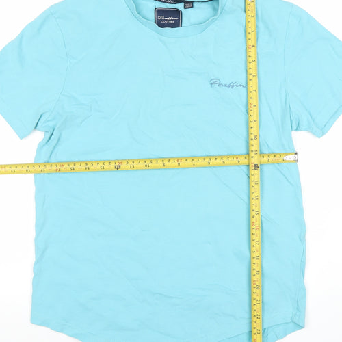 Paraffin Couture Men's Blue Medium Crew Neck Cotton T-Shirt