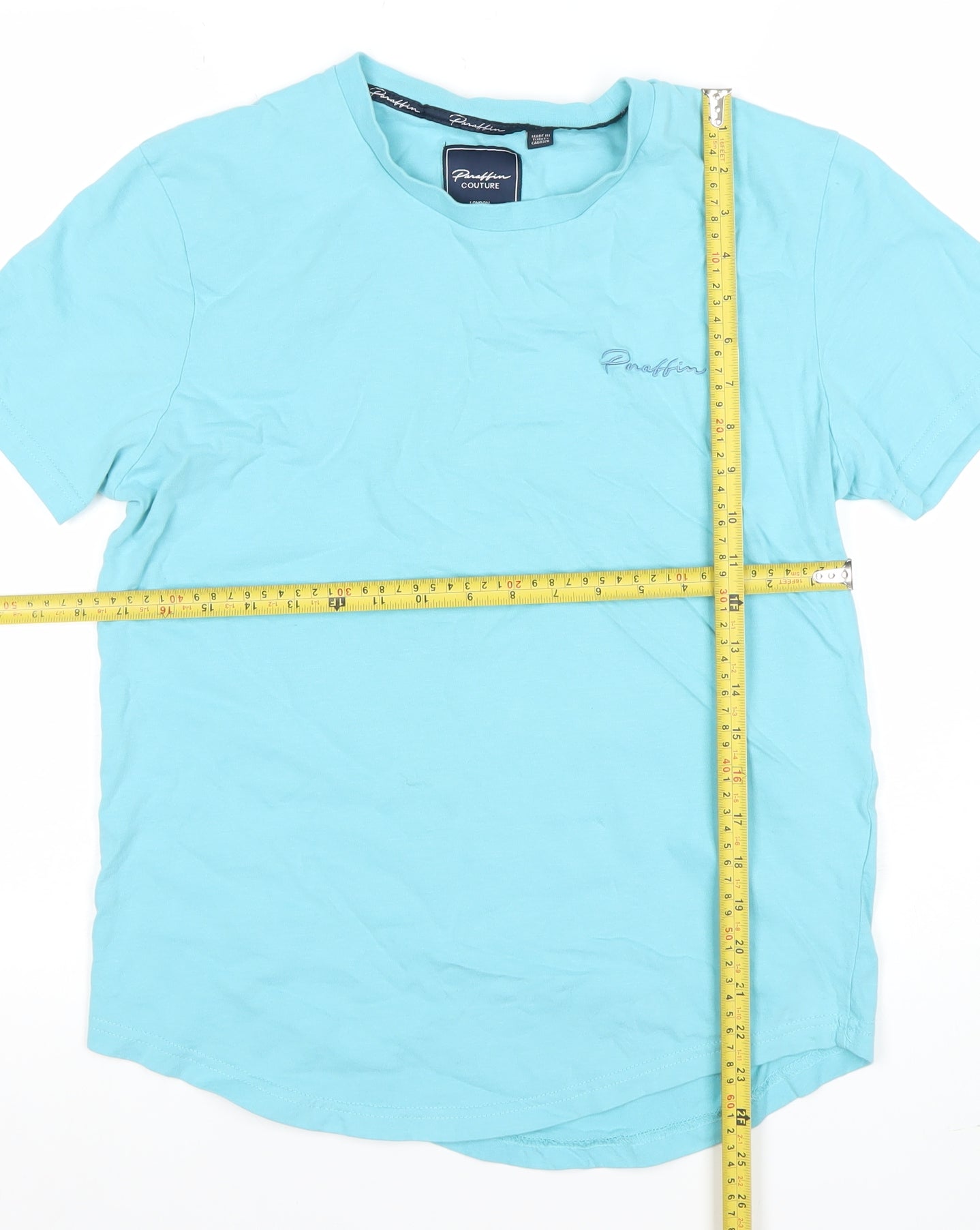 Paraffin Couture Men's Blue Medium Crew Neck Cotton T-Shirt