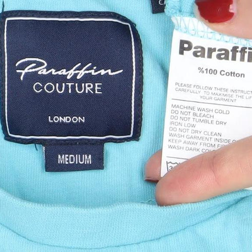 Paraffin Couture Men's Blue Medium Crew Neck Cotton T-Shirt