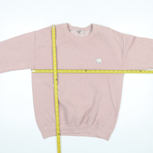 Topshop Women’s Pink Cotton Pullover Sweatshirt S