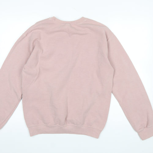 Topshop Women’s Pink Cotton Pullover Sweatshirt S