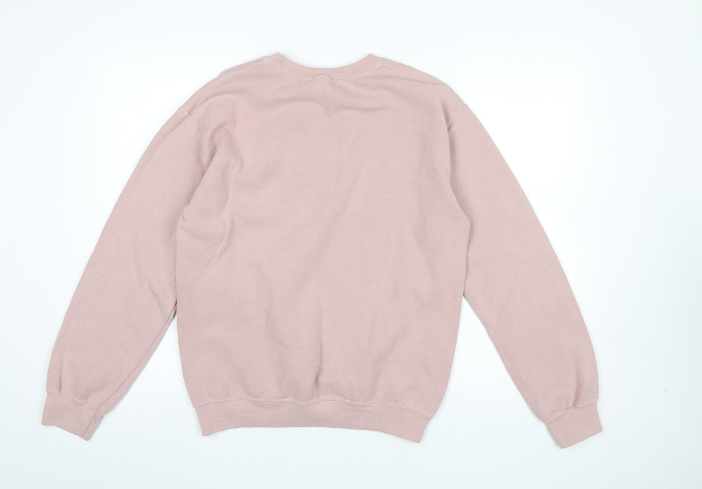 Topshop Women’s Pink Cotton Pullover Sweatshirt S