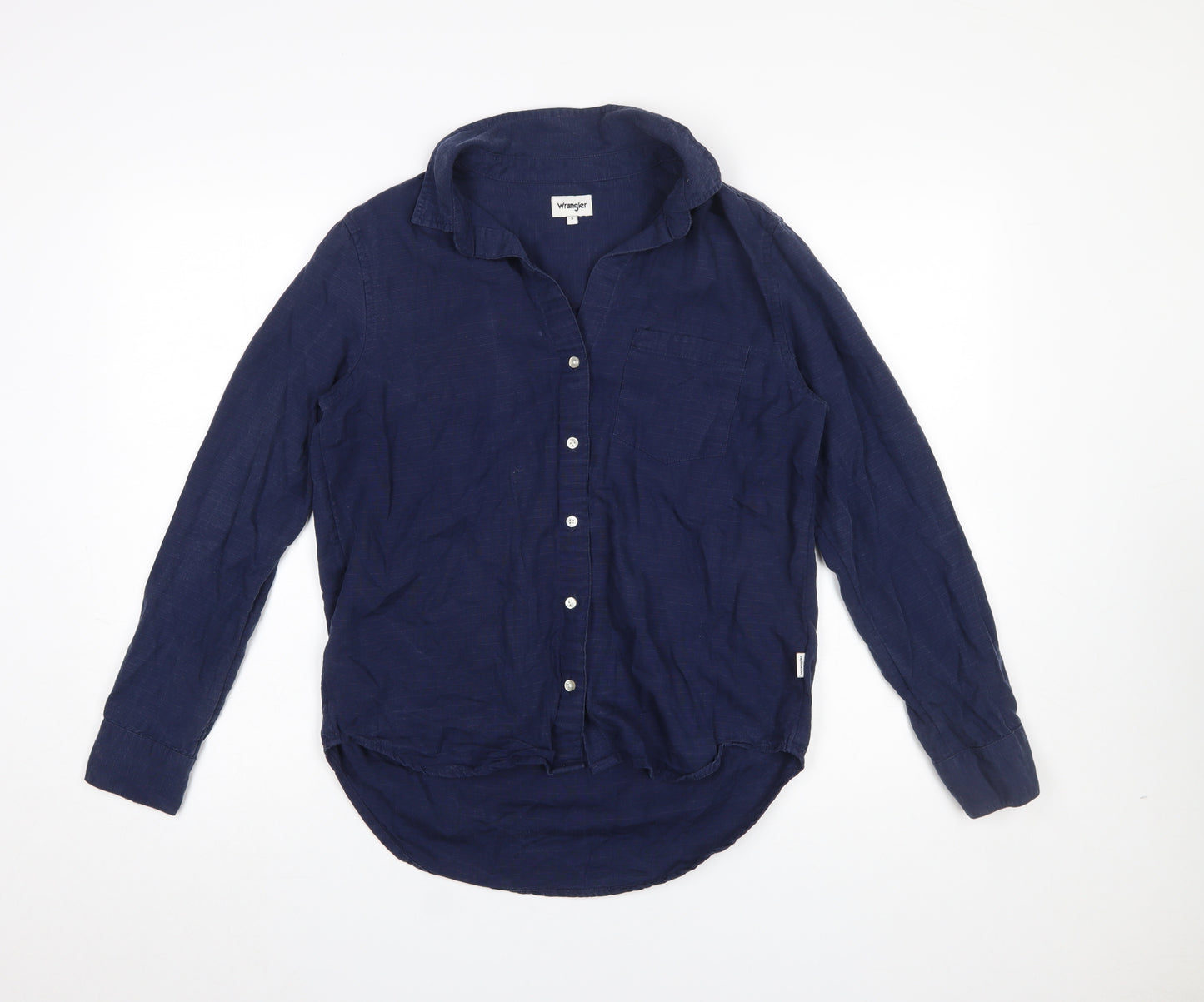 Wrangler Women’s Navy Blue Long Sleeve Lyocell Button-Up Shirt Size S