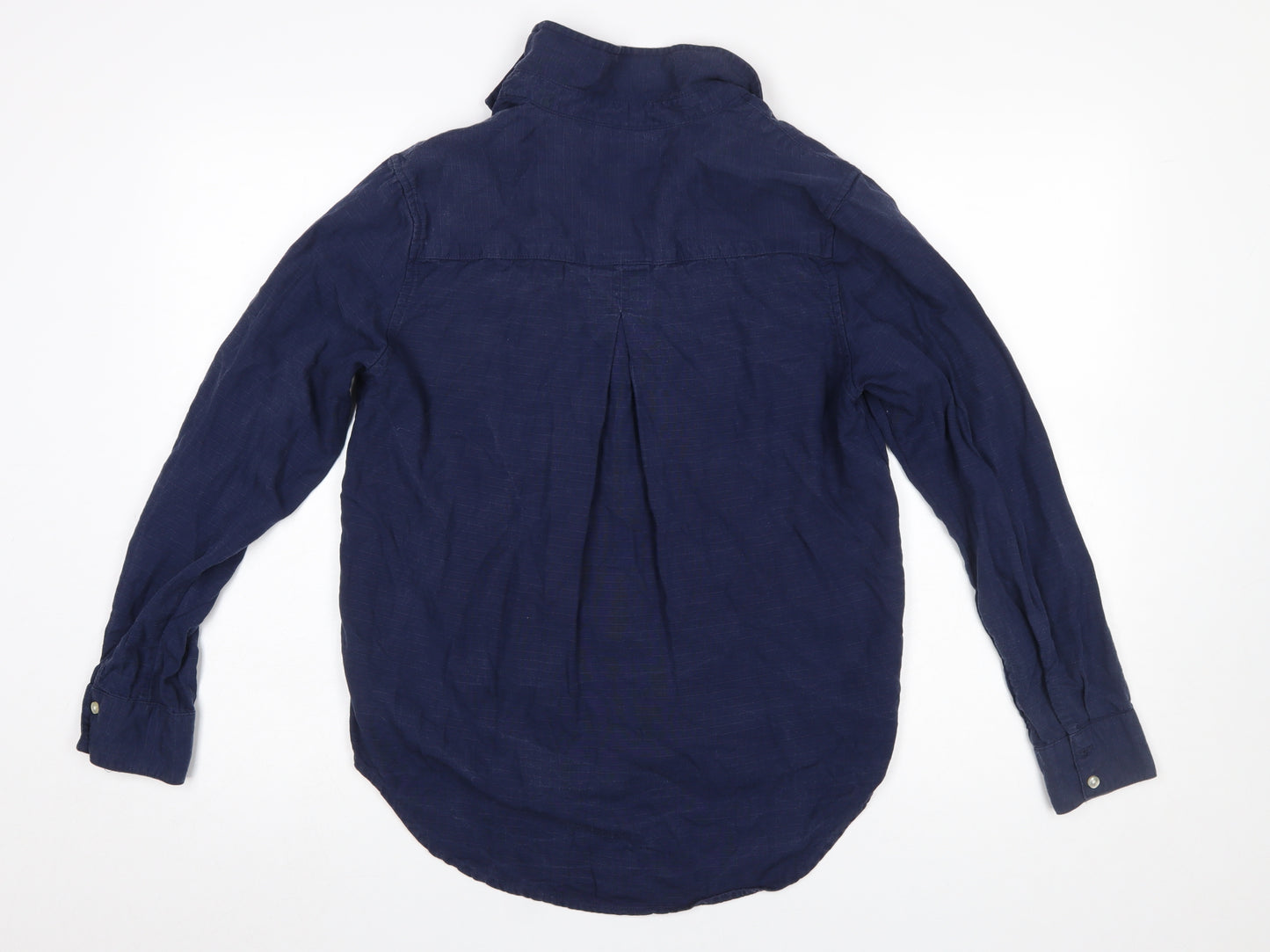 Wrangler Women’s Navy Blue Long Sleeve Lyocell Button-Up Shirt Size S