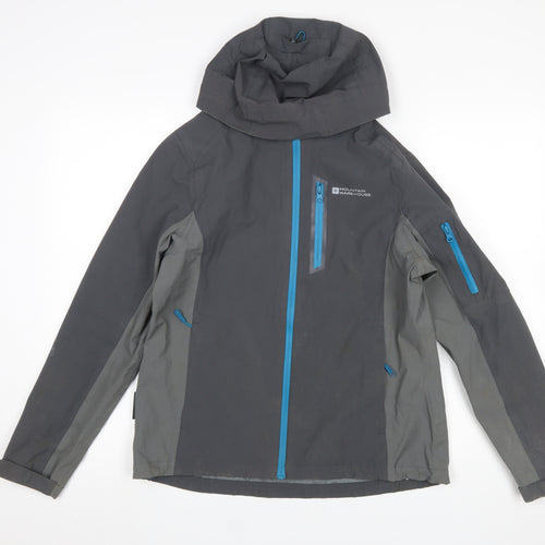 Mountain Warehouse Womens Grey Waterproof Hooded Rain Jacket UK 12