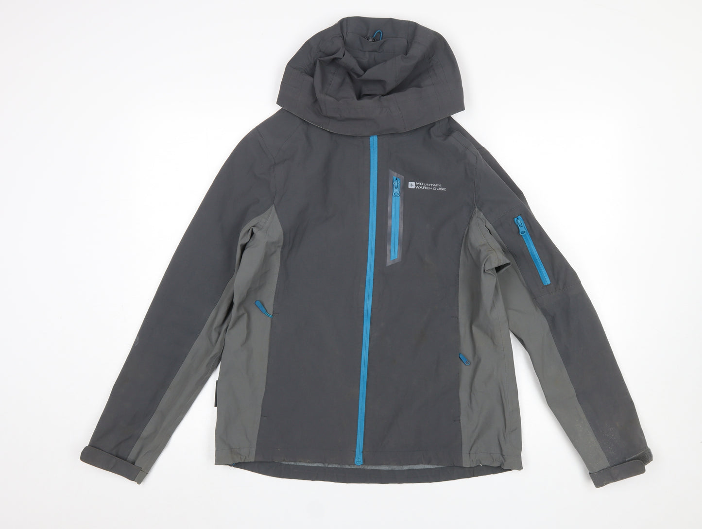 Mountain Warehouse Womens Grey Waterproof Hooded Rain Jacket UK 12