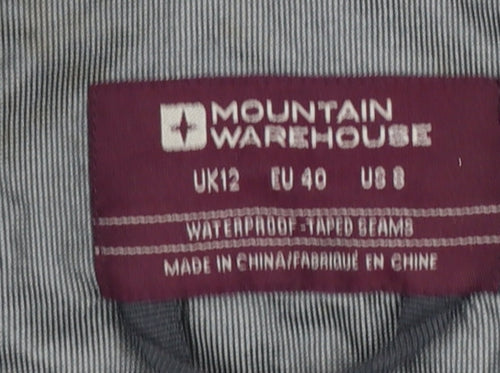 Mountain Warehouse Womens Grey Waterproof Hooded Rain Jacket UK 12