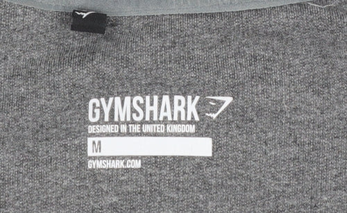 Gymshark Women Grey Pink 1/4 Zip Pullover Sweatshirt M