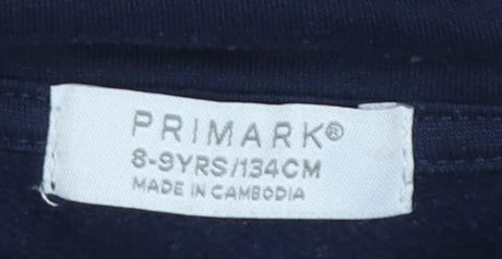 Primark Boys Navy Manhattan Pullover Hoodie 8-9 Years Cotton Blend