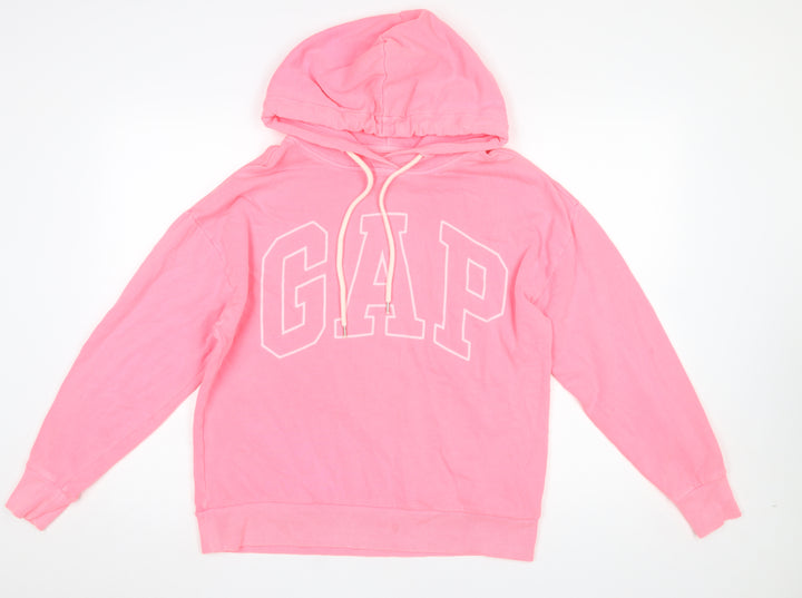GAP Women Pink Pullover Hoodie M Hooded Cotton Blend Casual