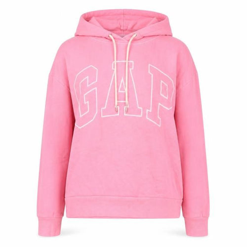 GAP Women Pink Pullover Hoodie M Hooded Cotton Blend Casual