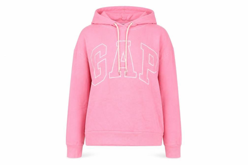 GAP Women Pink Pullover Hoodie M Hooded Cotton Blend Casual