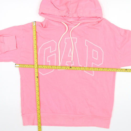 GAP Women Pink Pullover Hoodie M Hooded Cotton Blend Casual