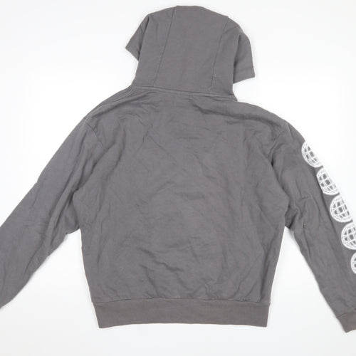 Afends Men’s Grey Pullover Hoodie XS Regular Fit Graphic Print