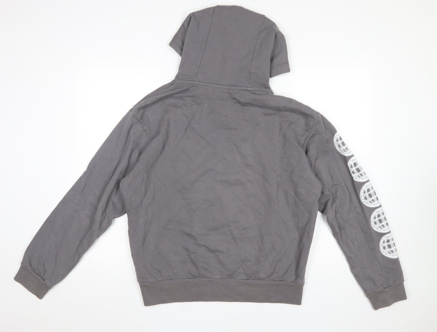 Afends Men’s Grey Pullover Hoodie XS Regular Fit Graphic Print