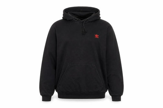 Front view of Adidas women’s black xl pullover hoodie cotton blend casual