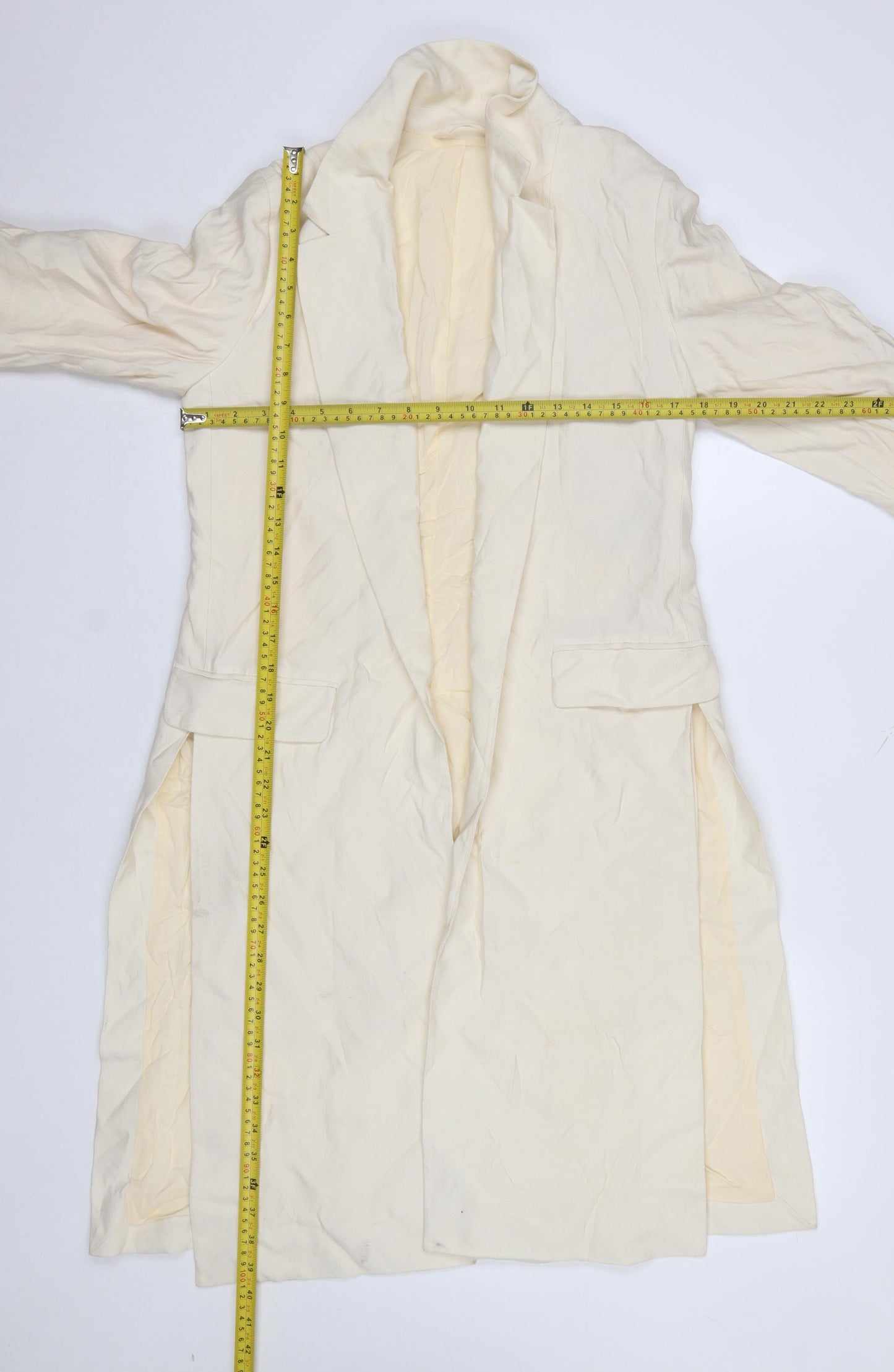 AllSaints Women's Ivory Longline Duster Blazer Jacket UK 8