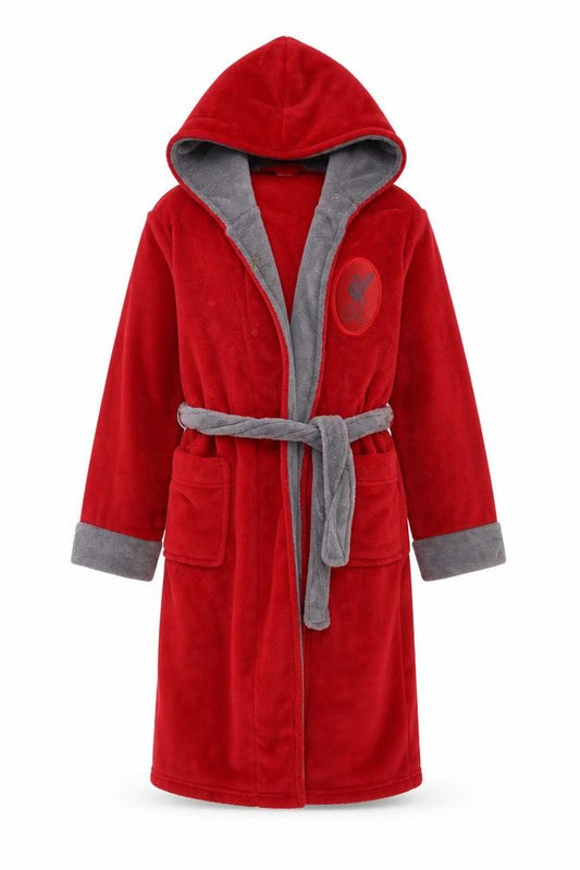 LFC Boys Red Fleece Hooded Robe 11-12 Years Belted Winter Nightwear