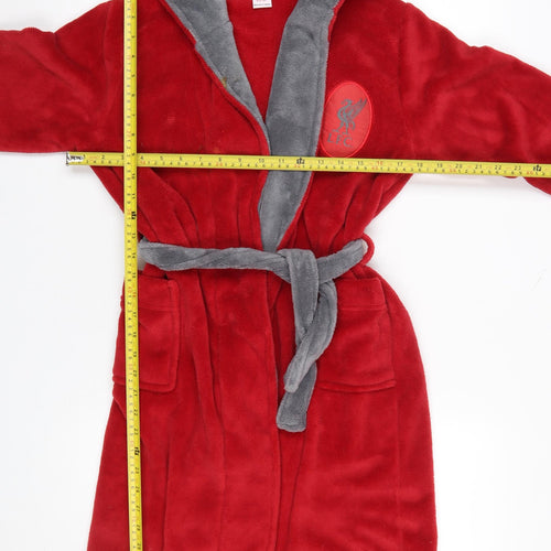 LFC Boys Red Fleece Hooded Robe 11-12 Years Belted Winter Nightwear