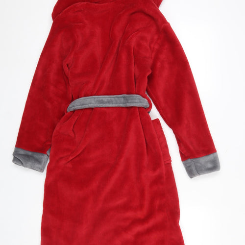 LFC Boys Red Fleece Hooded Robe 11-12 Years Belted Winter Nightwear