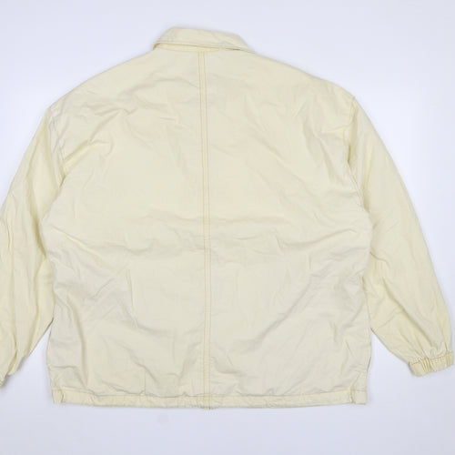 Zara Men's Ivory Cotton Lightweight Zip Jacket L
