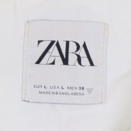 Zara Men's Ivory Cotton Lightweight Zip Jacket L