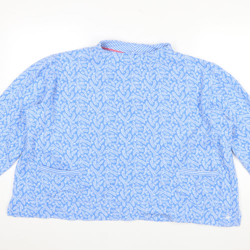 Country Rose Women Blue Paisley Pullover Sweatshirt XL Cotton Blend