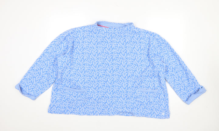 Country Rose Women Blue Paisley Pullover Sweatshirt XL Cotton Blend