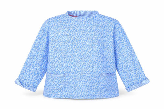 Front view of Country Rose Women Blue Paisley Pullover Sweatshirt XL Cotton Blend