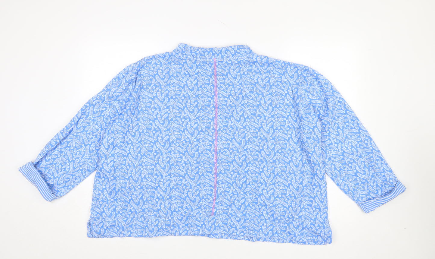 Country Rose Women Blue Paisley Pullover Sweatshirt XL Cotton Blend