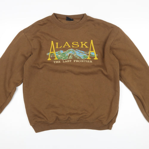Minga London Women Brown Alaska Embroidered Pullover Sweatshirt UK 10