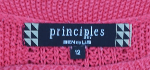 Principles by Ben de Lisi Women's Pink Size 12 Knit Boat Neck Jumper