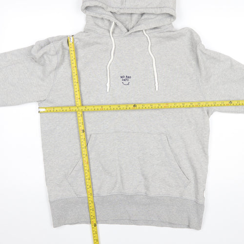 Edmond Studios Mens Grey Medium Pullover Hoodie Embroidered No Bad Days