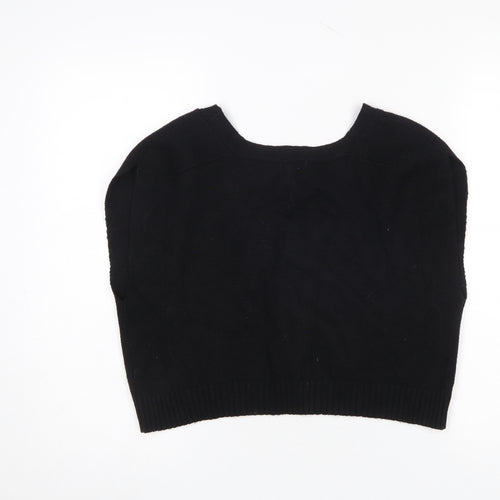 River Island Women's Black V-Neck Sleeveless Knit Vest Jumper Size 10
