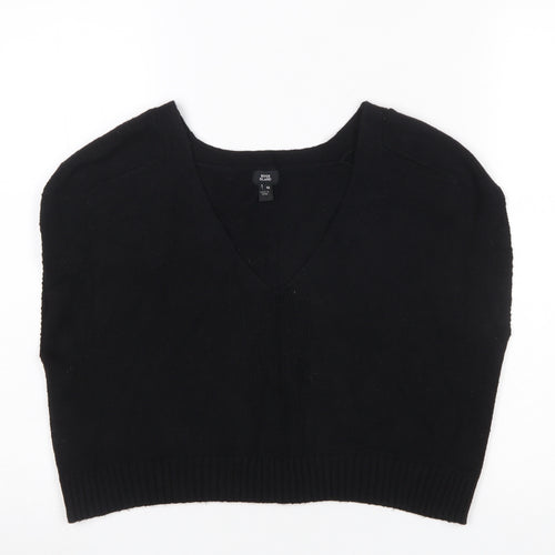 River Island Women's Black V-Neck Sleeveless Knit Vest Jumper Size 10