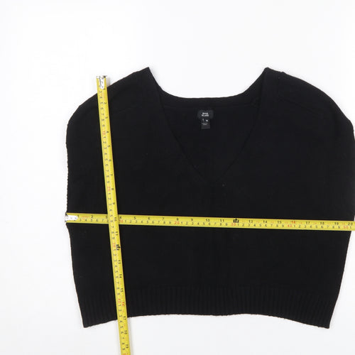 River Island Women's Black V-Neck Sleeveless Knit Vest Jumper Size 10
